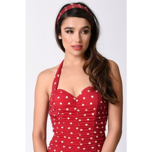 Unique Vintage Accessories - NWT Unique Vintage Polka Dot Head Scarf